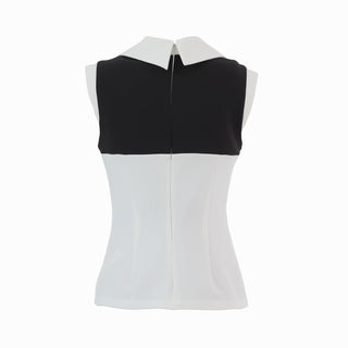 Sleeveless Blouse With Collar Black & White