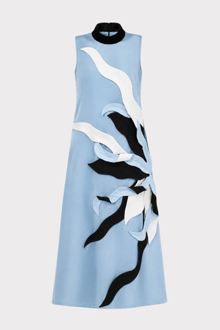 Sleeveless High Neck Occasion Dress - Light Blue - Julia Allert