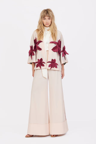 Soft Touch Flowy Trousers Peach Nude - Julia Allert