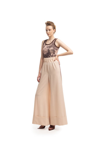 Soft Touch Flowy Trousers Peach Nude - Julia Allert