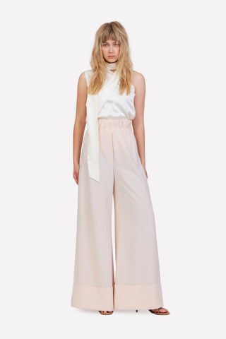 Soft Touch Flowy Trousers Peach Nude - Julia Allert
