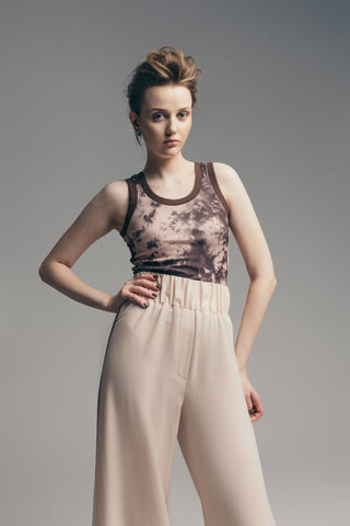 Soft Touch Flowy Trousers Peach Nude - Julia Allert