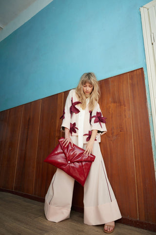 Soft Touch Flowy Trousers Peach Nude - Julia Allert