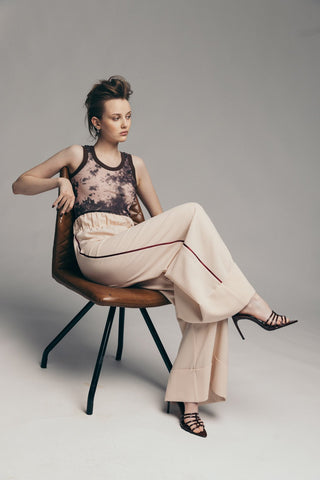 Soft Touch Flowy Trousers Peach Nude - Julia Allert