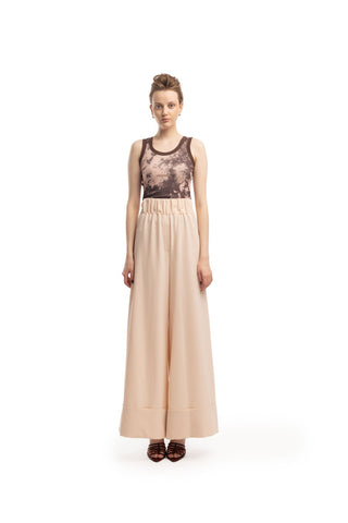 Soft Touch Flowy Trousers Peach Nude - Julia Allert