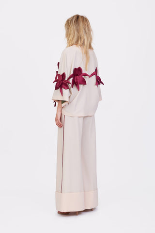 Soft Touch Flowy Trousers Peach Nude - Julia Allert