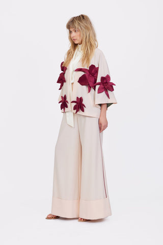 Soft Touch Flowy Trousers Peach Nude - Julia Allert