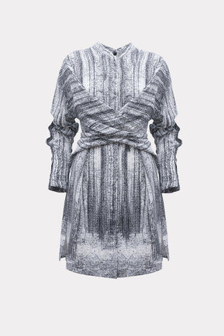 Soft Viscose Wrap-Style Tunic Shirt Abstract Print - Julia Allert