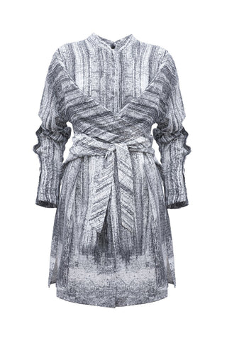 Soft Viscose Wrap-Style Tunic Shirt Abstract Print - Julia Allert