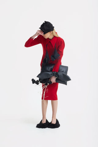 Solid Formal Midi Dress - Red - Julia Allert