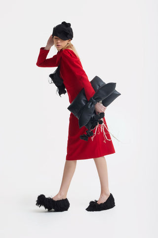 Solid Formal Midi Dress - Red - Julia Allert