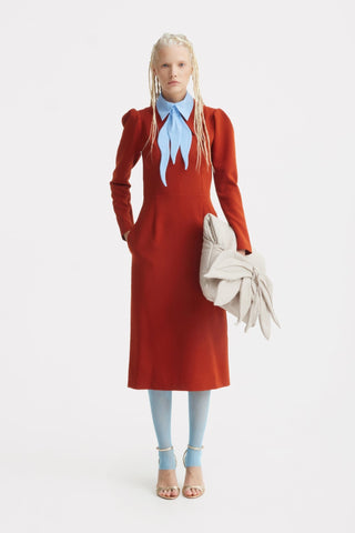 Solid Formal Midi Dress - Terracotta - Julia Allert