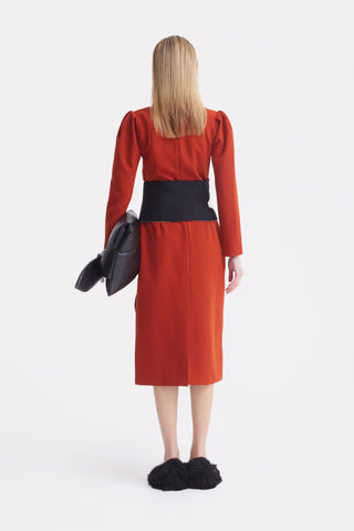 Solid Formal Midi Dress - Terracotta - Julia Allert