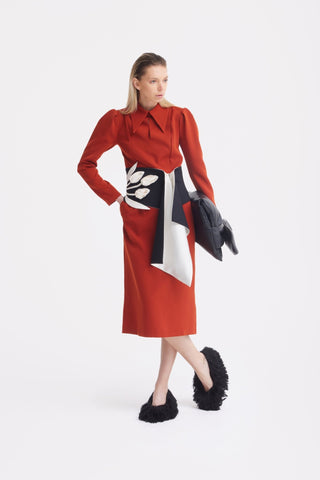Solid Formal Midi Dress - Terracotta - Julia Allert