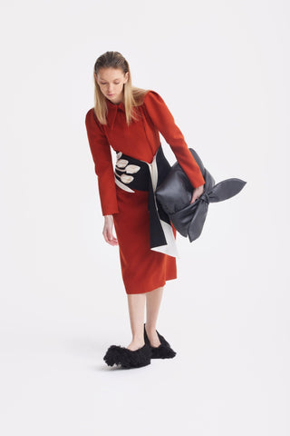 Solid Formal Midi Dress - Terracotta - Julia Allert