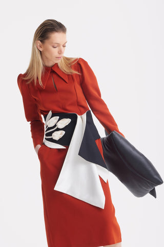 Solid Formal Midi Dress - Terracotta - Julia Allert