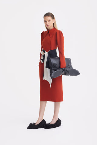 Solid Formal Midi Dress - Terracotta - Julia Allert