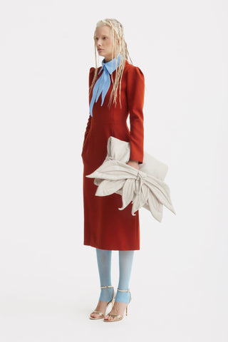 Solid Formal Midi Dress - Terracotta - Julia Allert