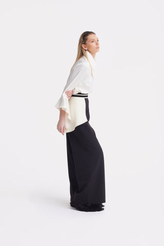 Statement Waist Wide-Leg Trousers – Black - Julia Allert
