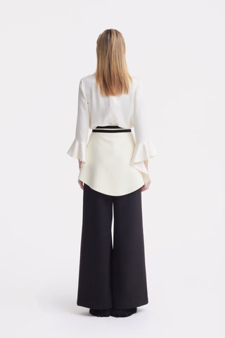 Statement Waist Wide-Leg Trousers – Black - Julia Allert