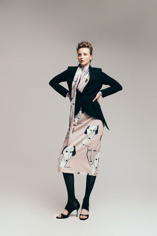 Straight Midi Skirt With Art Print