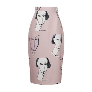 Straight Midi Skirt With Art Print