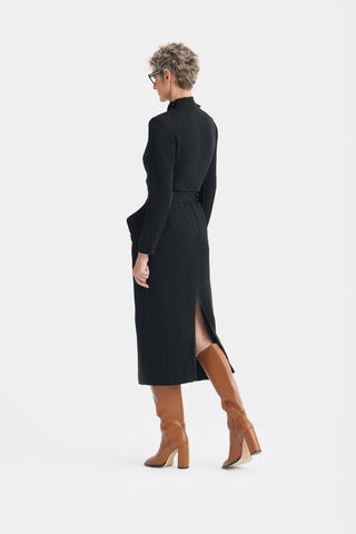 Studded Tailored Midi Dress – Black - Julia Allert