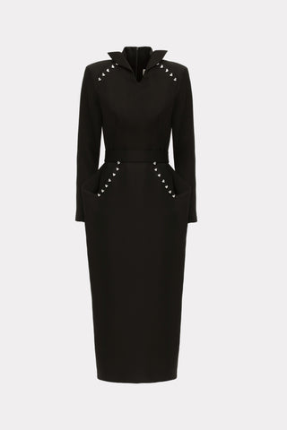Studded Tailored Midi Dress Black XL Studded Tailored Midi Dress Black XL