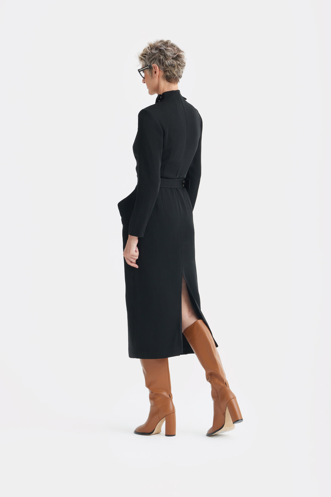 Studded Tailored Midi Dress Black XL Studded Tailored Midi Dress Black XL