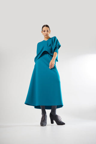 Stylish Fall Fashion Blouse And Skirt Set Emerald - Julia Allert
