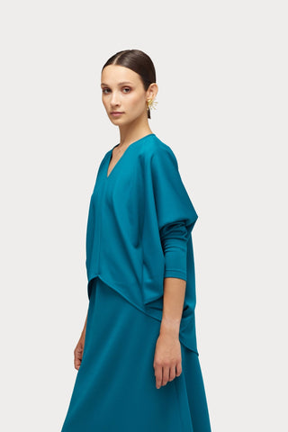 Stylish Fall Fashion Blouse And Skirt Set Emerald - Julia Allert