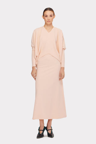 Stylish Fall Fashion Blouse And Skirt Set Powdery - Julia Allert