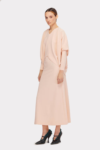 Stylish Fall Fashion Blouse And Skirt Set Powdery - Julia Allert