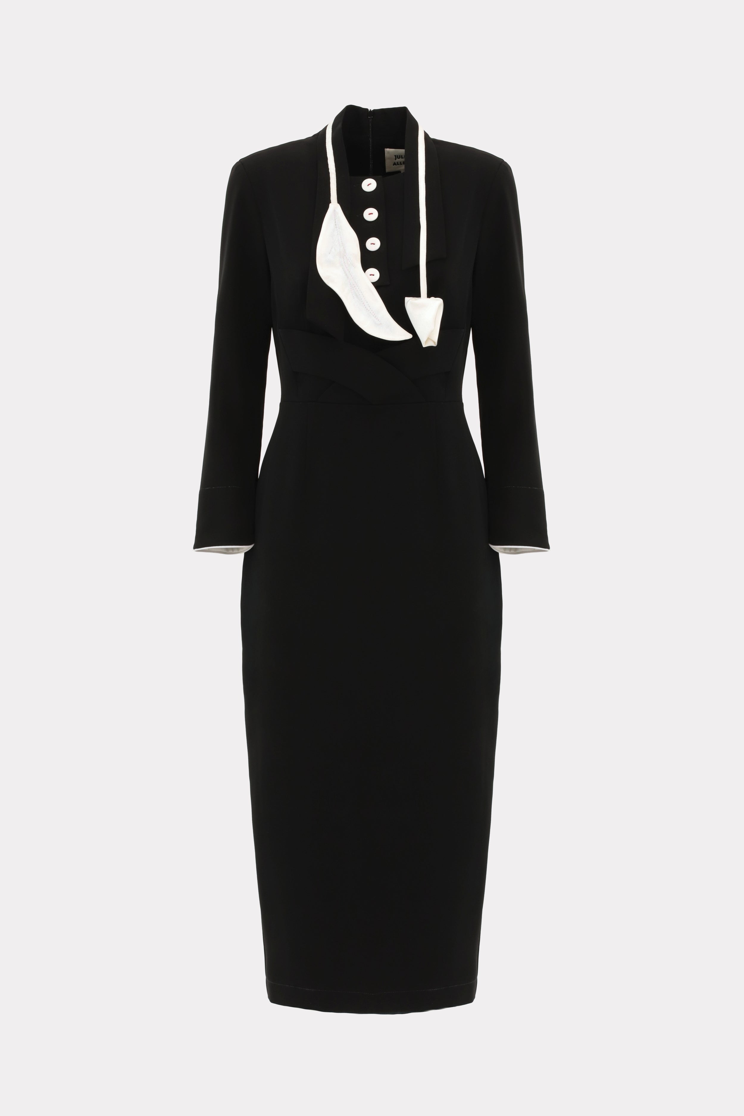 Stylish Formal Fitted Midi Dress - Black XXL Stylish Formal Fitted Midi Dress - Black XXL