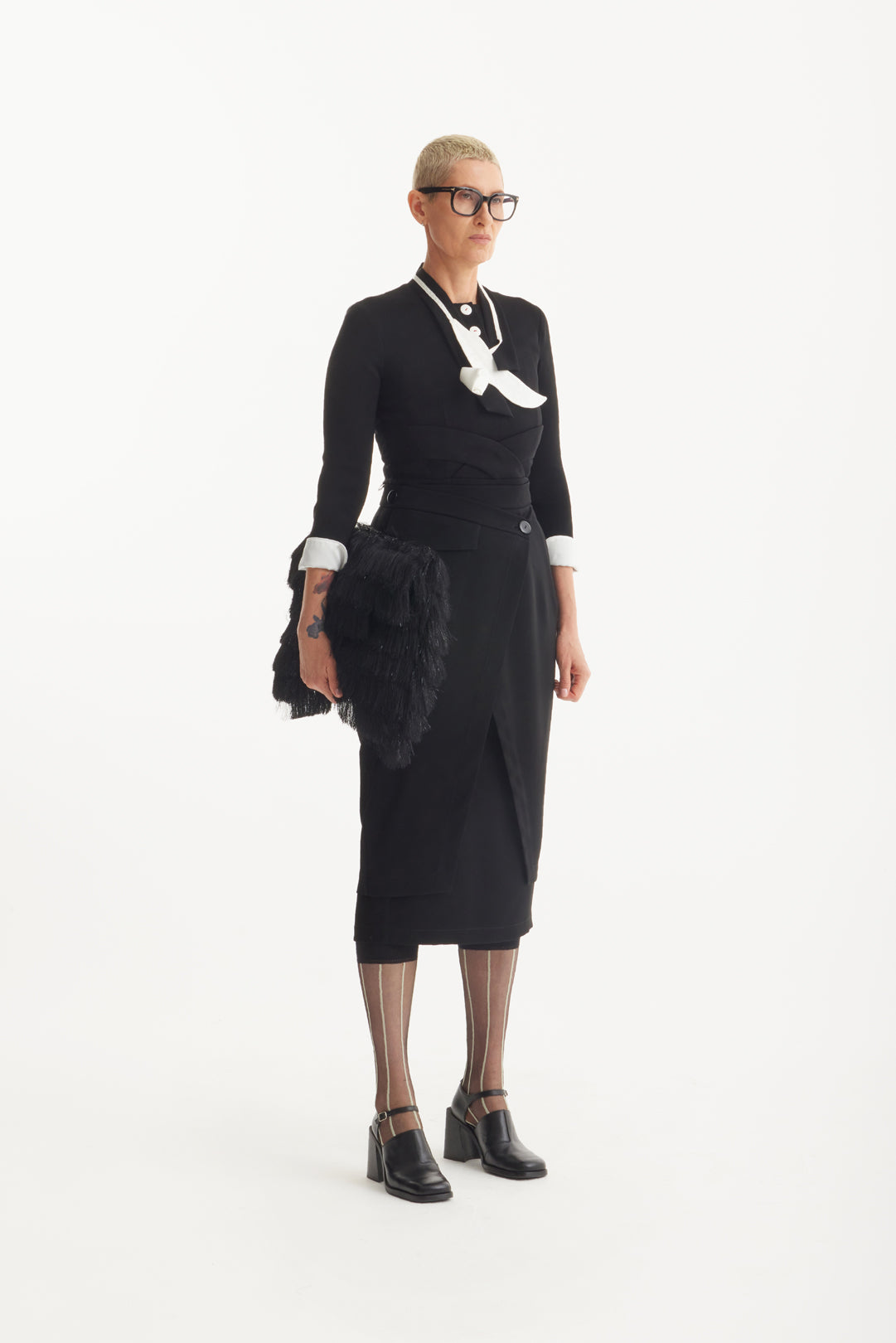 Stylish Formal Fitted Midi Dress - Black XXL Stylish Formal Fitted Midi Dress - Black XXL