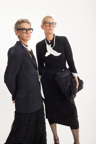 Stylish Formal Fitted Midi Dress - Black