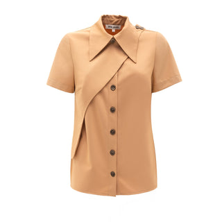 Stylish Short Sleeve Shirt Peach