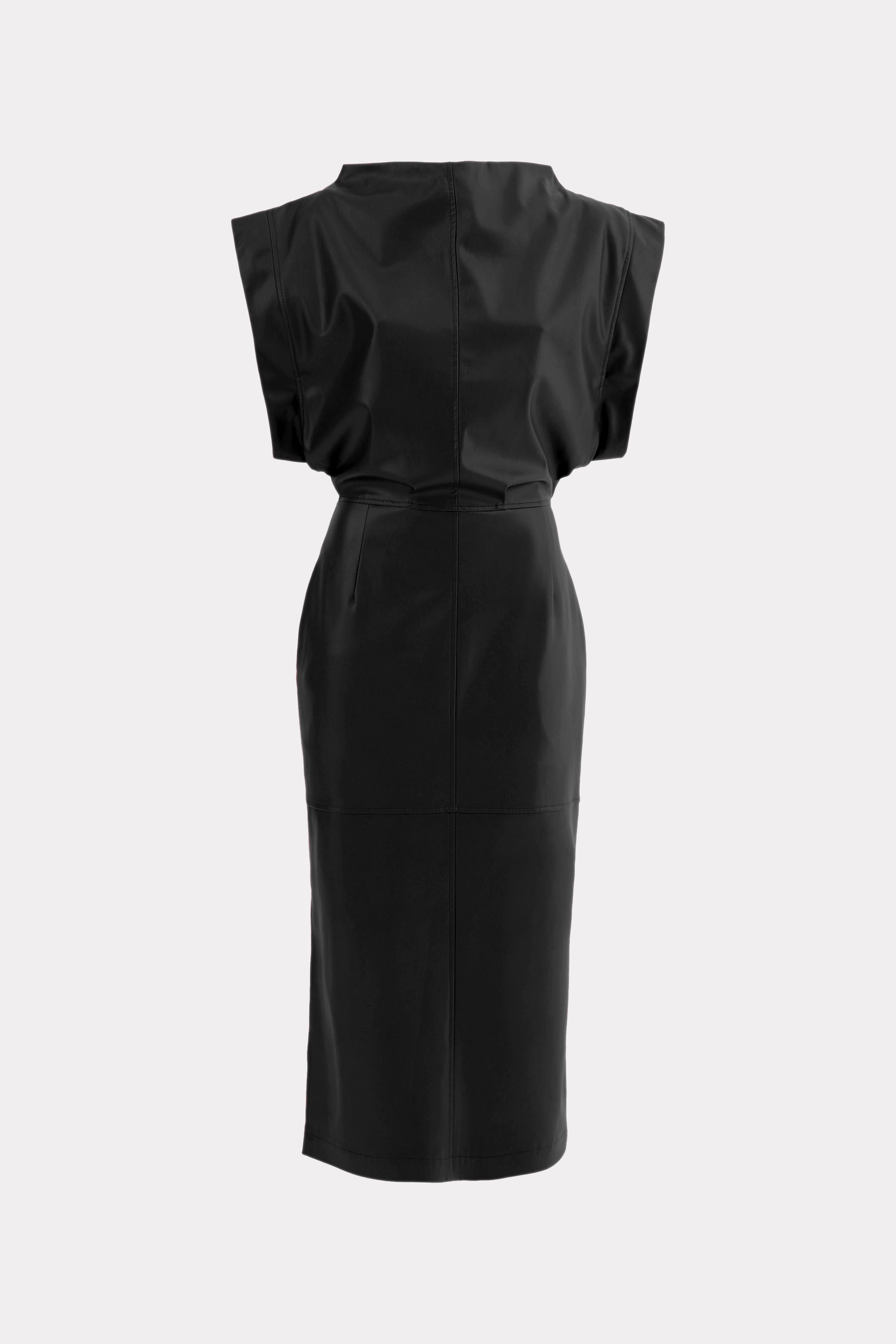 Stylish Sleeveless Faux Leather Dress Black XL Stylish Sleeveless Faux Leather Dress Black XL