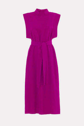 Stylish Straight Dress With Belt Pink