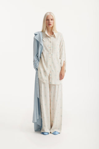 Summer Cotton Shirt And Pants Two-Piece Set - Pastel Print