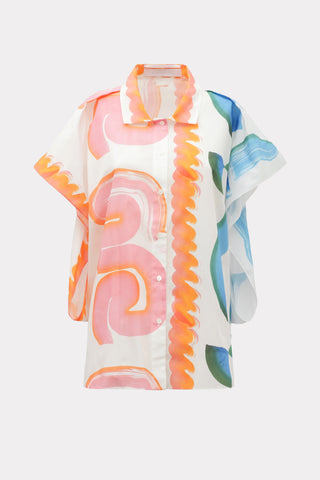 Summer Cotton Short-Sleeve Shirt With Artistic Print