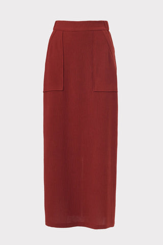 Summer Crinkled Sleeveless Top & Long Skirt Two-Piece Set - Terracotta - Julia Allert