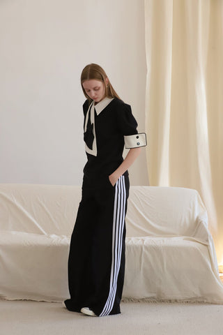 Tailored Sport-Chic Trousers - Black - Julia Allert