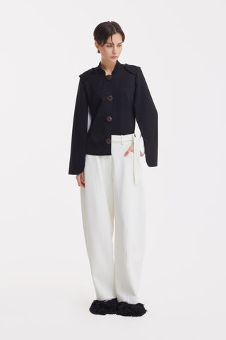 Tailored Structured Cape Blazer Black - Julia Allert