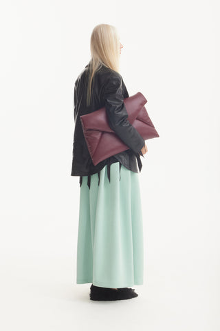 Casual Chic Front Slit Suede Skirt - Mint