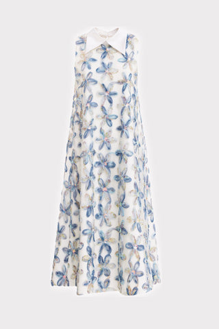 Textured Floral A-Line Midi Cocktail Dress - Julia Allert