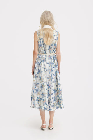 Textured Floral A-Line Midi Cocktail Dress - Julia Allert