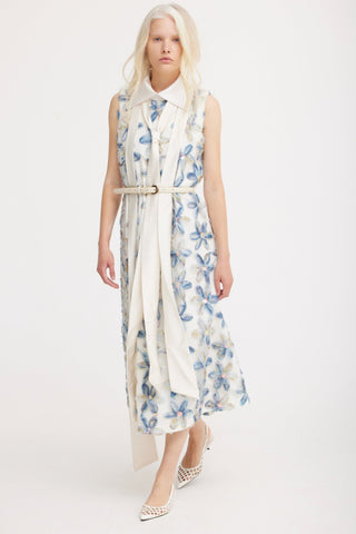 Textured Floral A-Line Midi Cocktail Dress - Julia Allert