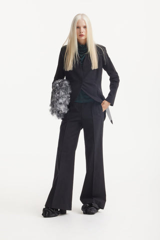 Textured Fringe Envelope Clutch Bag - Grey - Julia Allert