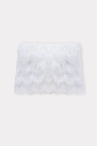 Textured Fringe Envelope Clutch Bag - White - Julia Allert